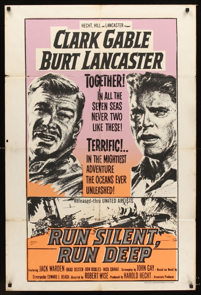 Run Silent, Run Deep (1958) - Trinidad 1 Sheet (SS) (FLD) 